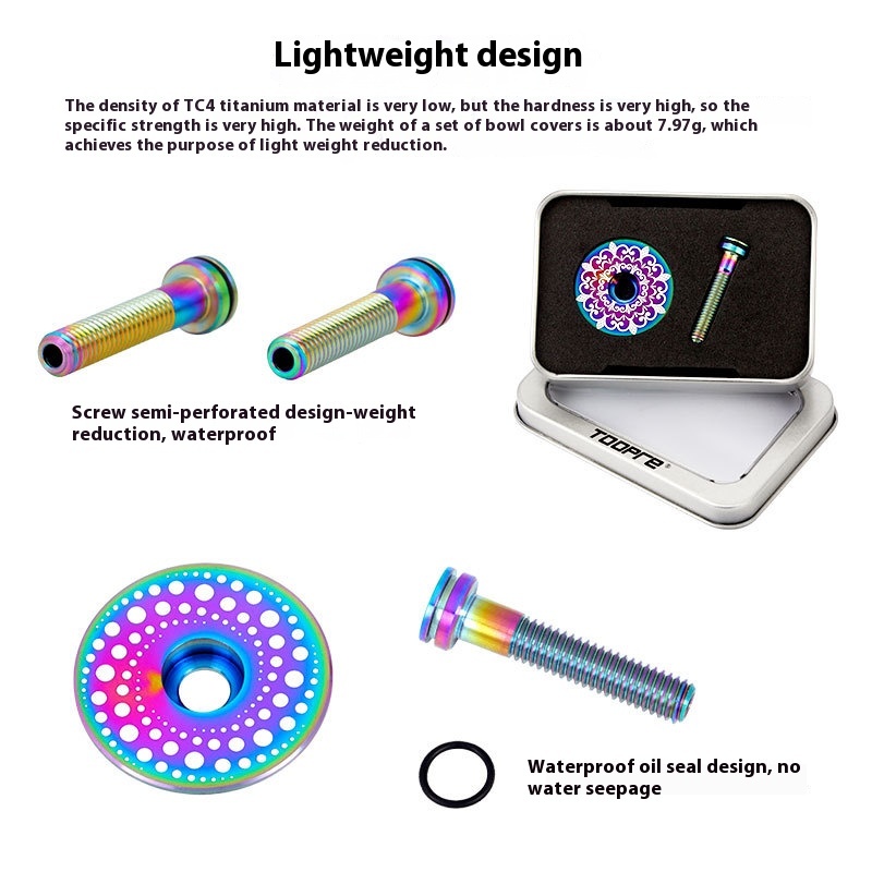 TOOPRE Titanium Alloy Stem Cap Bolt Cover Headset Top Cap Colorful Screw