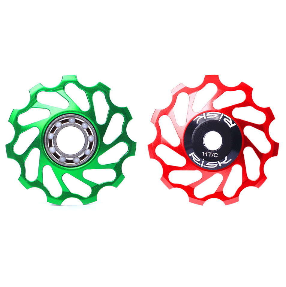 RISK Mountain/Road Bike Ceramic Rear Derailleur Guide Pulley 11T Aluminum Alloy Bearing Pulley Wheel