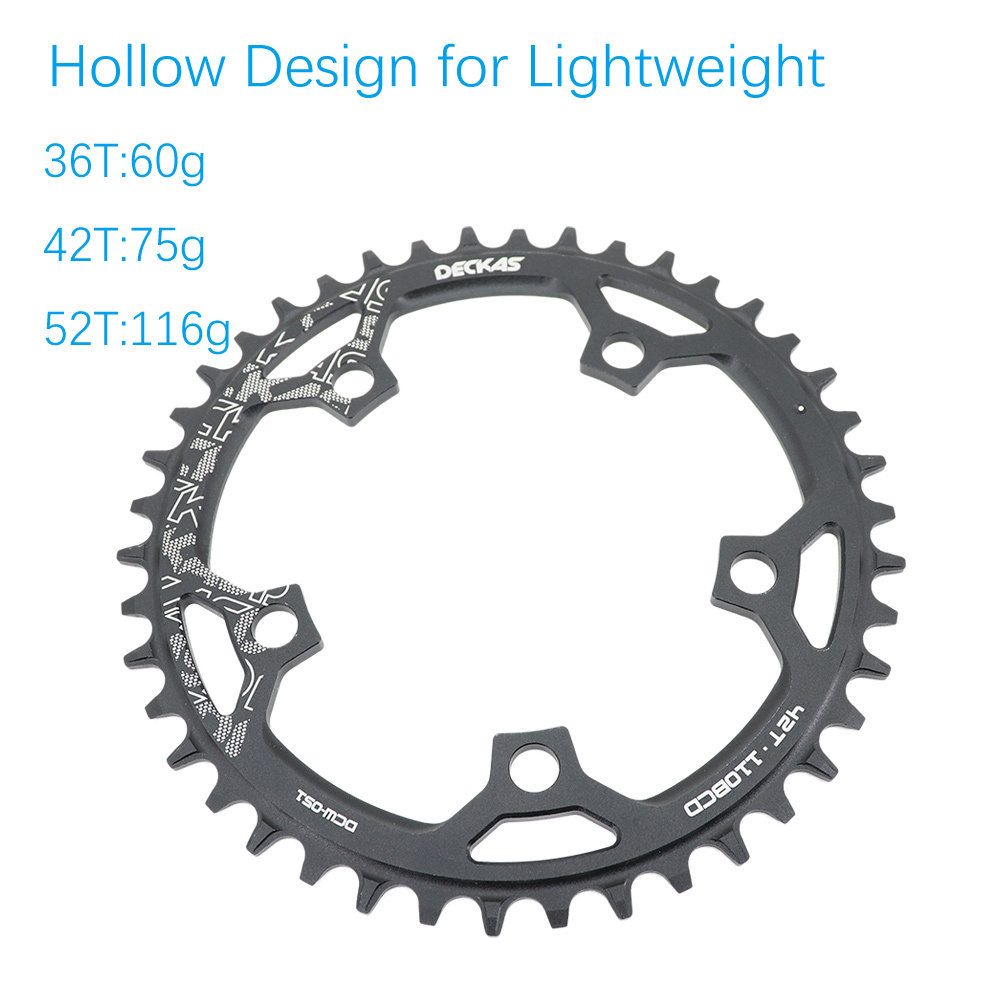Deckas Chainring Round 110BCD for force red rival s350 s900 36 38 40 42 Tooth Road Bike for sram cx gravel quarq 5 arms 110 bcd
