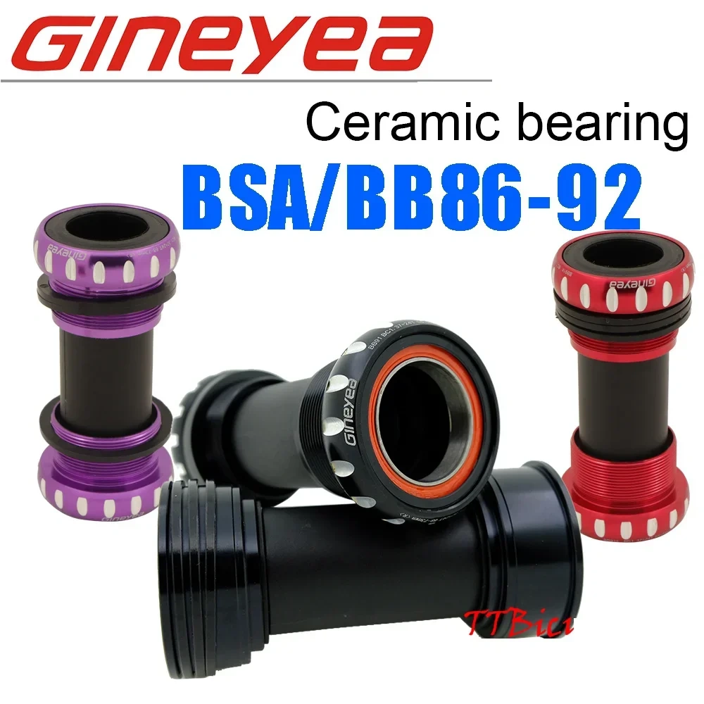 Gineyea Ceramic bottom bracket bb86 bb92 bb91 british BSA threaded 68 for shimano sram 22 24 19 41 mm road bike MTB