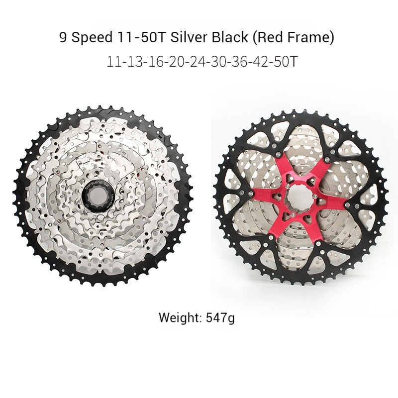 SUNSHINE HG Mountain Bike Cassette flywheel 7 / 8 / 9 / 10 / 11 / 12 / 13 Speed 11-28T 30T 32T 34T 36T 40T 42T 46T 50T 51T 52T High-Strength Steel Freewheel Compatible with Shimano SRAM MTB