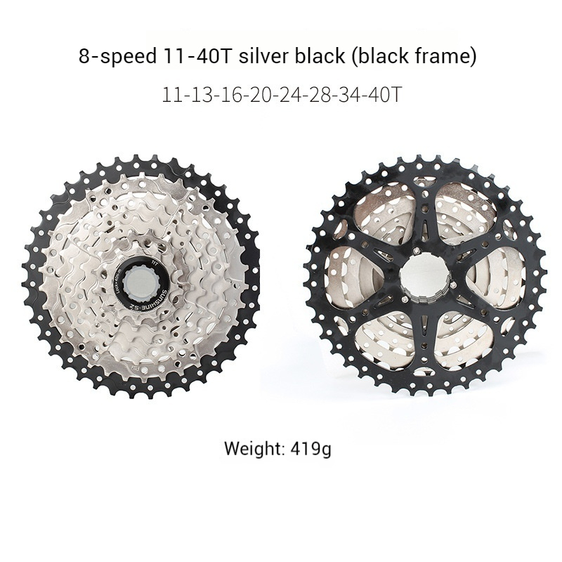 SUNSHINE HG Mountain Bike Cassette flywheel 7 / 8 / 9 / 10 / 11 / 12 / 13 Speed 11-28T 30T 32T 34T 36T 40T 42T 46T 50T 51T 52T High-Strength Steel Freewheel Compatible with Shimano SRAM MTB