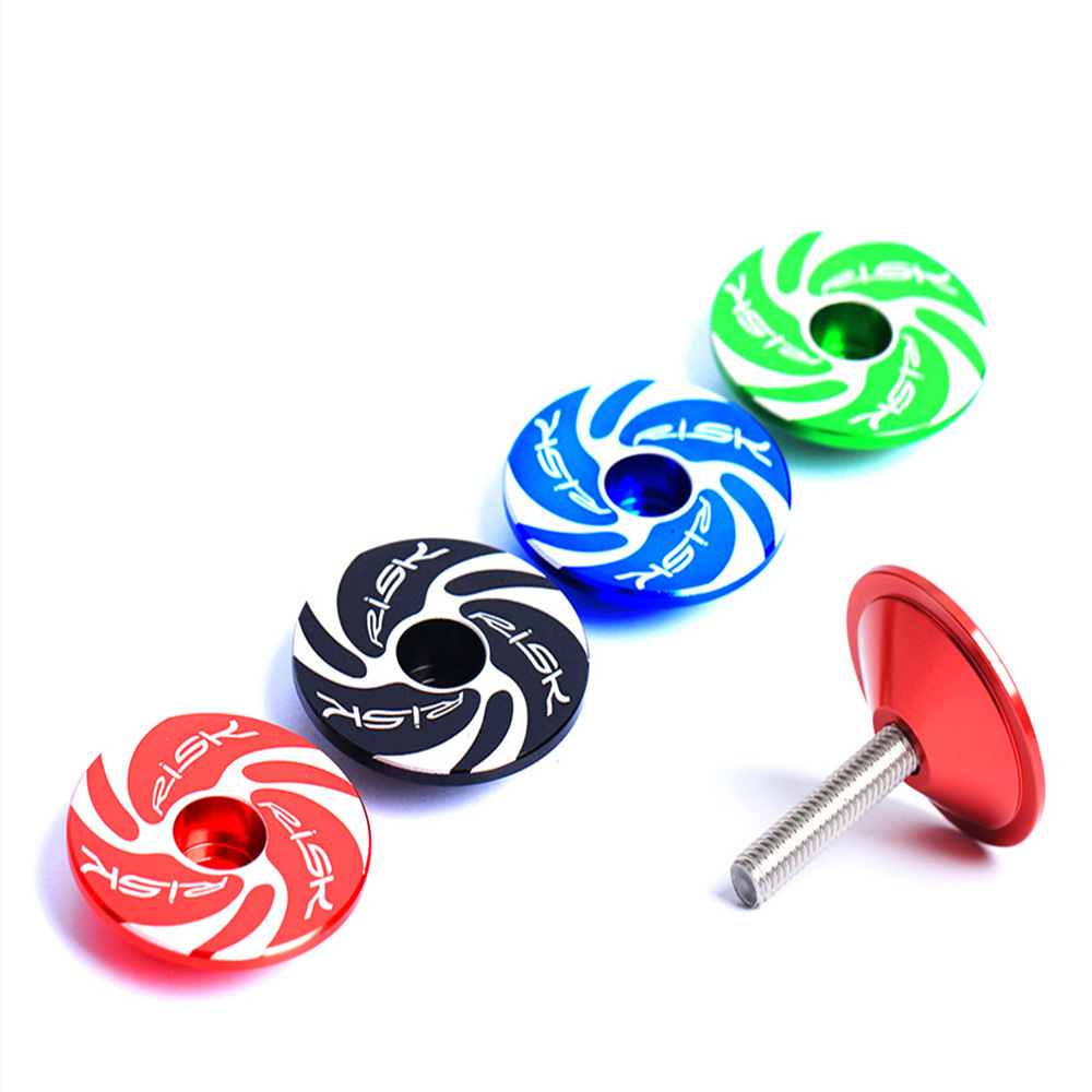 RISK Aluminum Alloy Stem Cap CNC Headset Top Cap for Mountain Road and Fixed Gear Bikes Fork Locking Upper Cap