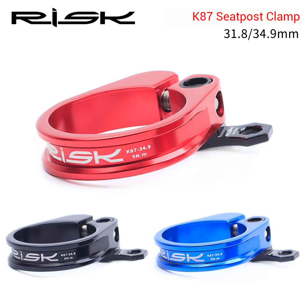 RISK K87 Mountain/Road Bike Seatpost Clamp with Quick Release Seat Tube Clamp Ring 31.8/34.9mm