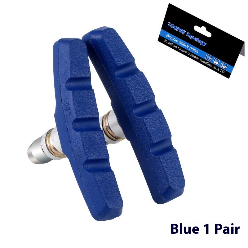 TOOPRE Mountain Bike V-Brake Pads Road Fixed Gear Bicycle Rubber Brake Pads Silent and Wear-Resistant C-Brake Blocks