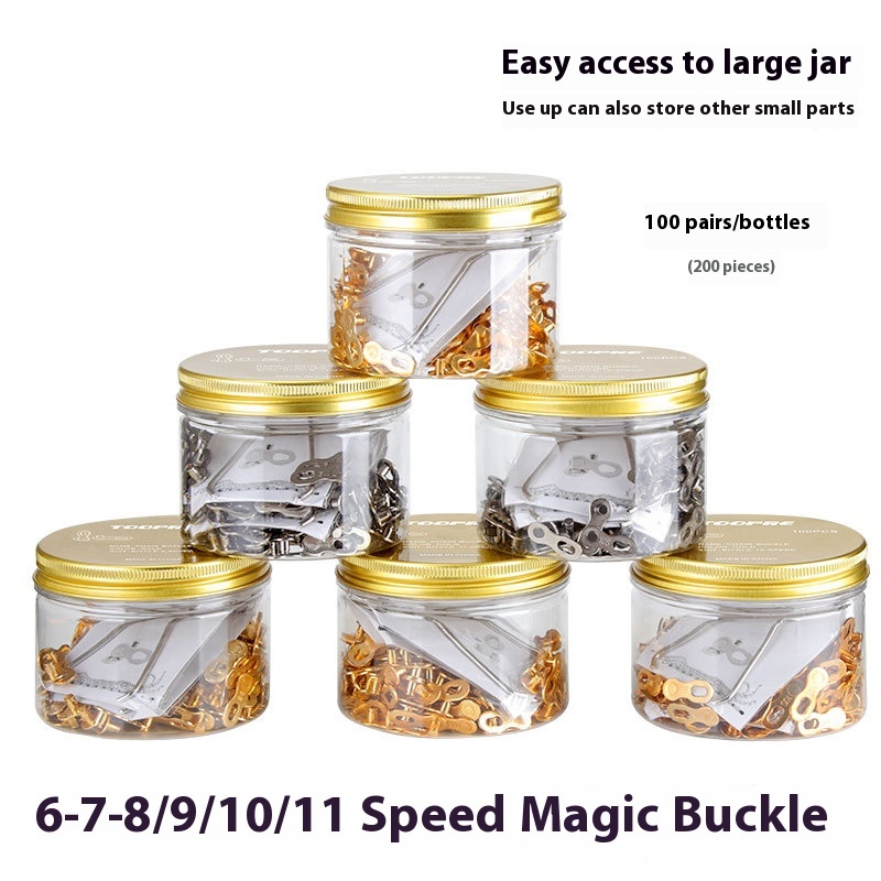 TOOPRE Mountain and Road Bike Gold Chain Magic Link Quick Release Buckle  8S/9/10/11/12/24/27/30 Speed