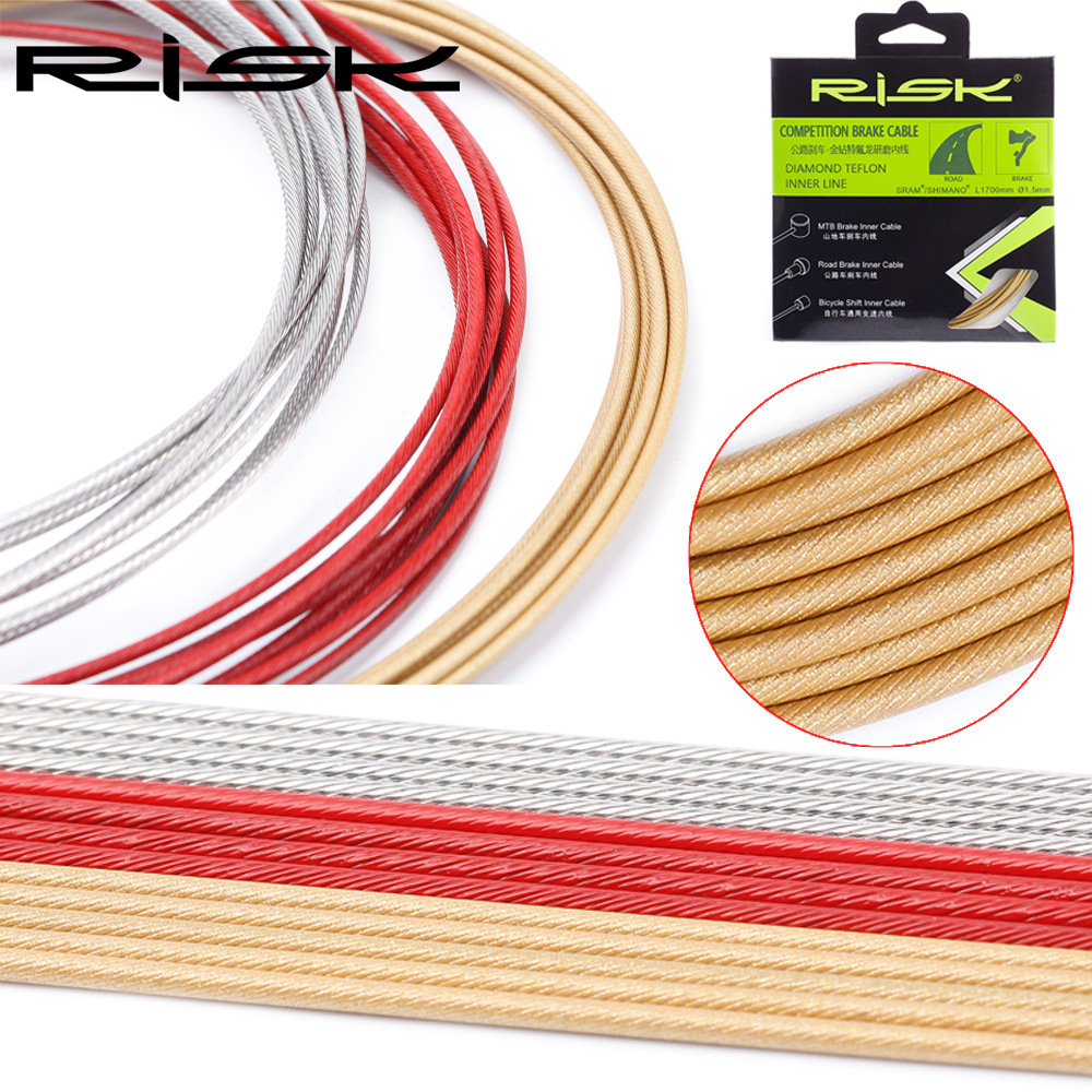 RISK Bicycle Nano Teflon Brake Cable Core Gold Diamond Teflon Inner Cable Mountain Road