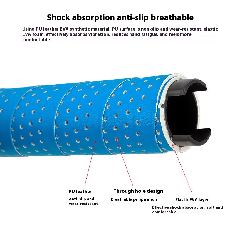 TOOPRE Mountain Bike Grips PU Perforated Leather Colorful Anti-Slip Breathable Aluminum Alloy Double-Sided Locking