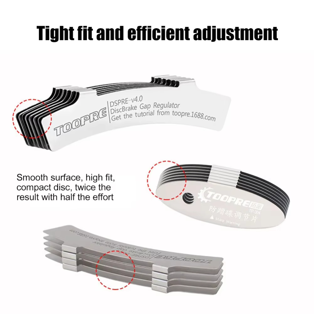 TOOPRE Stainless Steel Bicycle Hydraulic Disc Brake Caliper Adjusting Tools MTB Bike Brake Pads Rotor Alignment Spacer with Package