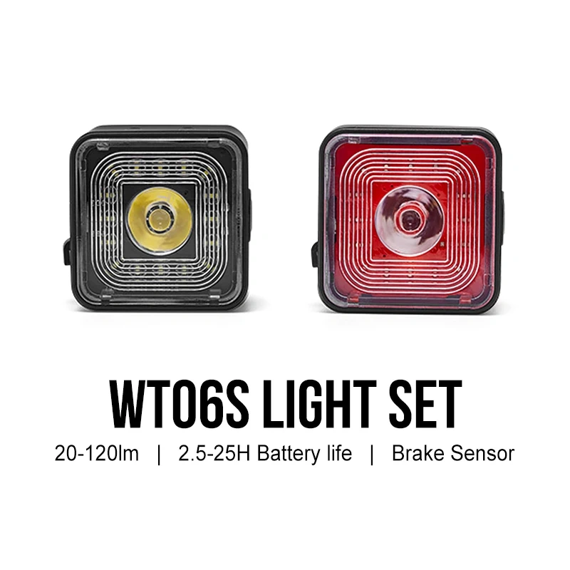Bicycle Smart Brake Sensing Light Rear/Front Sets IP66 Waterproof MTB Road Bike Taillight USB Night Cycling Safety Lamp