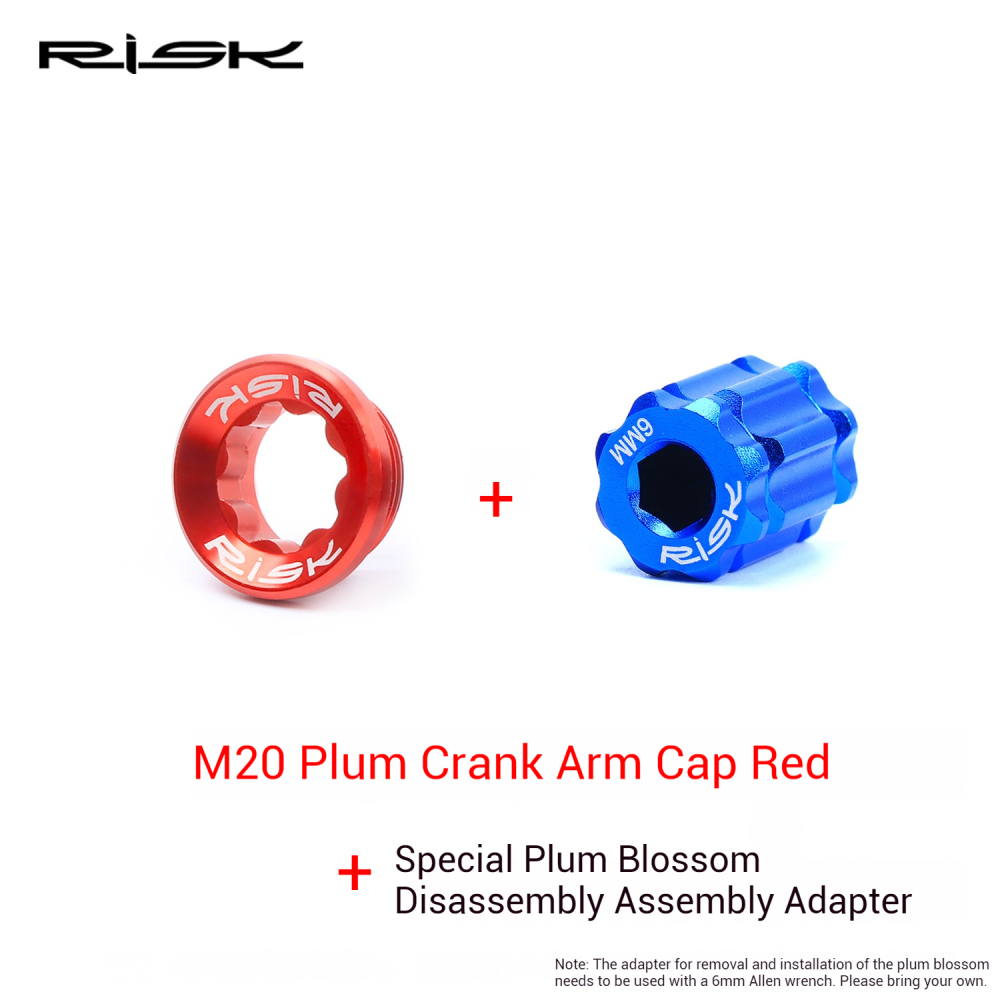 RISK Bicycle Crank Arm Cap Hollow Integrated Chainring for Mountain Bike Aluminum Alloy Crank Screws BB Axle Crank