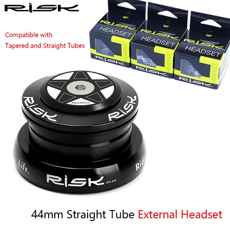 RISK 4mm Straight Tapered Tube Headset Bearing 1.5 Tapered Fork Crown Race Adapter Press-Fit Headset DH-44F