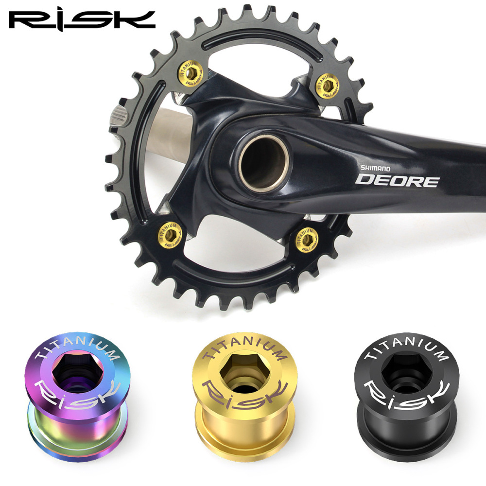 RISK 6.5mm Mountain Bike Titanium Alloy Single Chainring Bolts Screws for XT Chainring Fixing