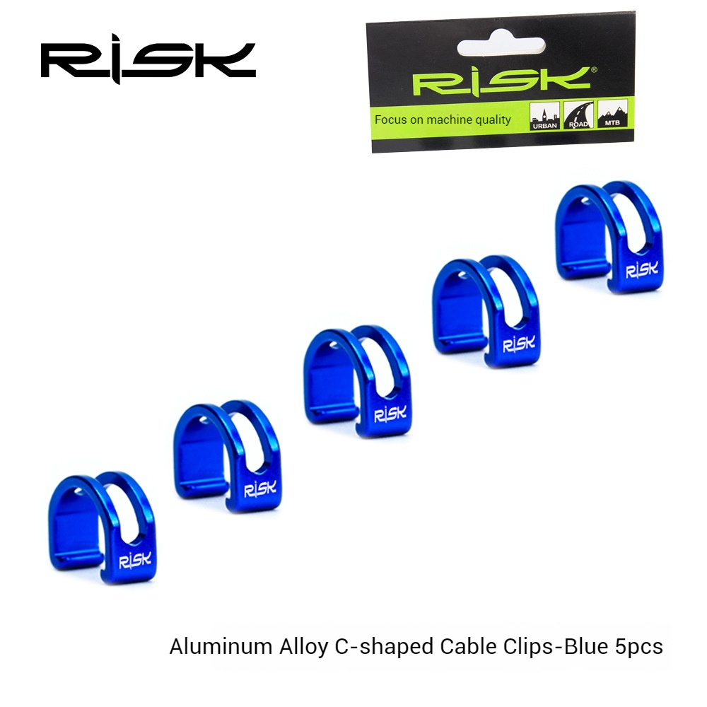 RISK Cable Clips for Oil Tubes Aluminum Alloy Overline Clips U-shaped Fixing Clips for Mountain Bike Derailleur Brakes