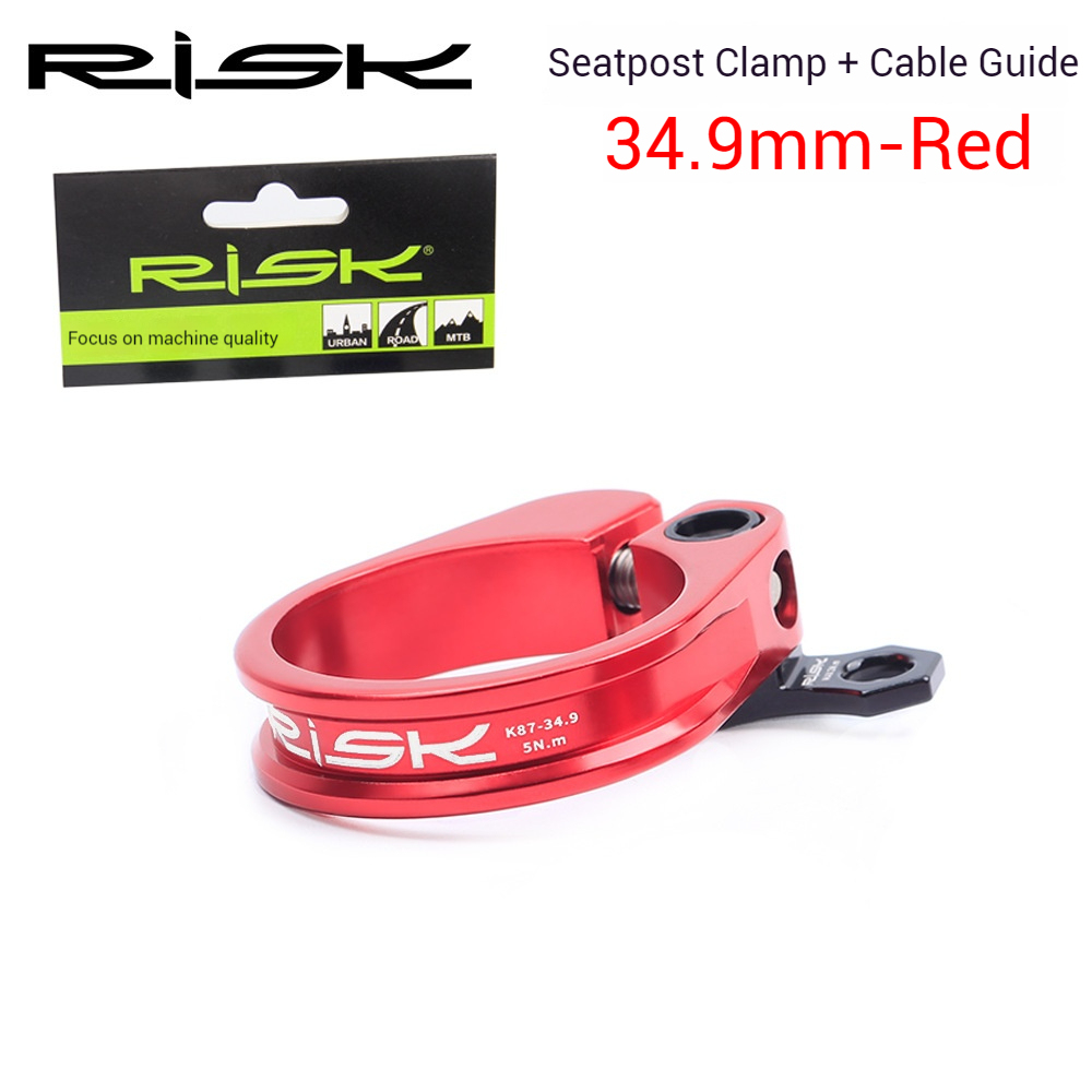 RISK K87 Mountain/Road Bike Seatpost Clamp with Quick Release Seat Tube Clamp Ring 31.8/34.9mm