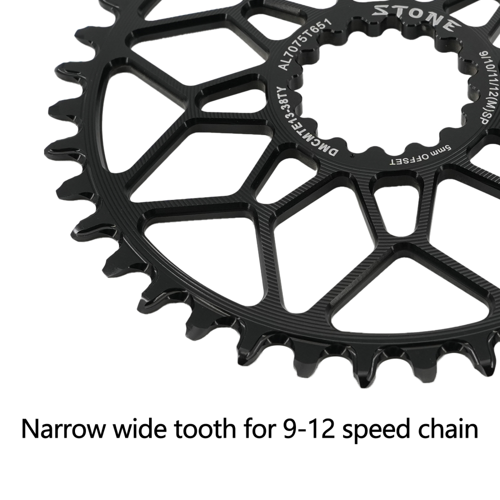 Stone 5mm Offset Bike Chainring for E THIRTEEN E13 RG1 TRS XCX GRAVEL CARBON Crank Narrow Wide Direct Mount 9-12S 30T-40T