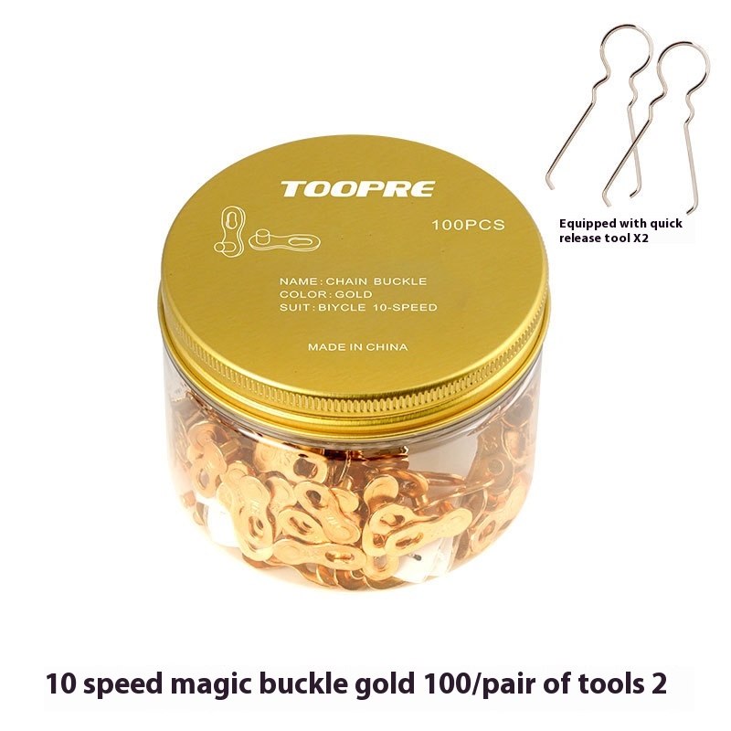 TOOPRE Mountain and Road Bike Gold Chain Magic Link Quick Release Buckle  8S/9/10/11/12/24/27/30 Speed