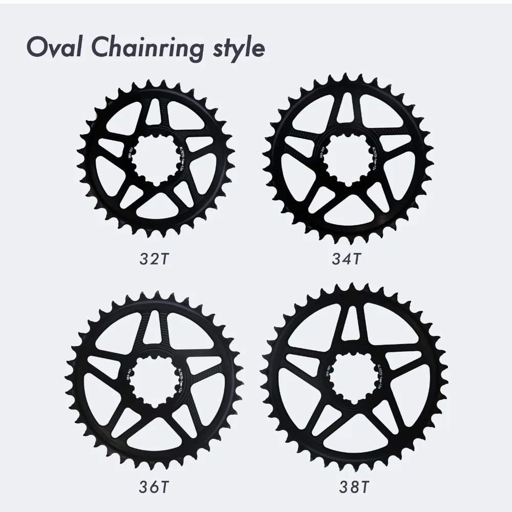 DJC Bike Chainring Direct Mount 1mm Offset Round Chainring for Sram GXP Interface Crankset Alu Lightweight 32 34 36 38T 0mm