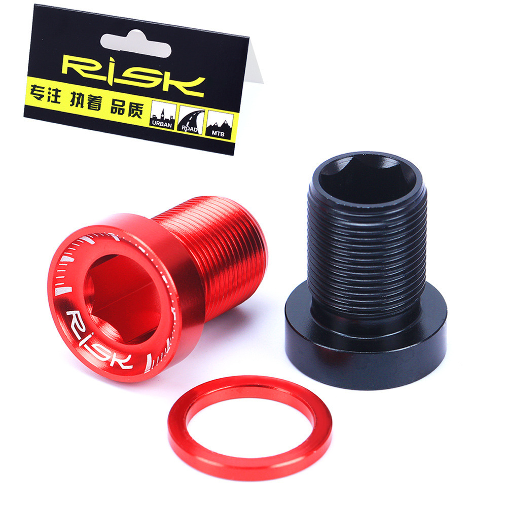 RISK Mountain Bike Spline Bottom Bracket Crank BB Screw Colorful Aluminum Alloy Hollow Non-waterproof Chainring Fixation