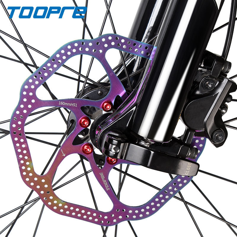 TOOPRE Bicycle Disc Rotor 160/180 Colorful Mountain Bike Disc Color Hollow Ultra-Light Six-Bolt Brake Rotor
