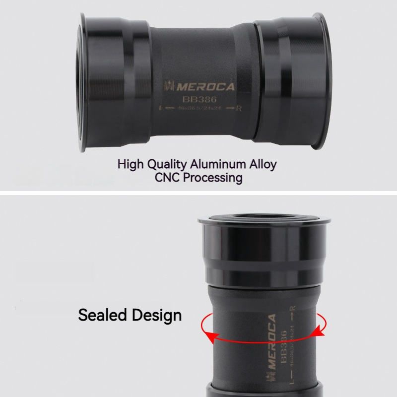 MEROCA Bike Bottom Bracket BB386 EVO PF30 BB386 to Shimano Crankset 24mm Press-in Bottom Bracket BB