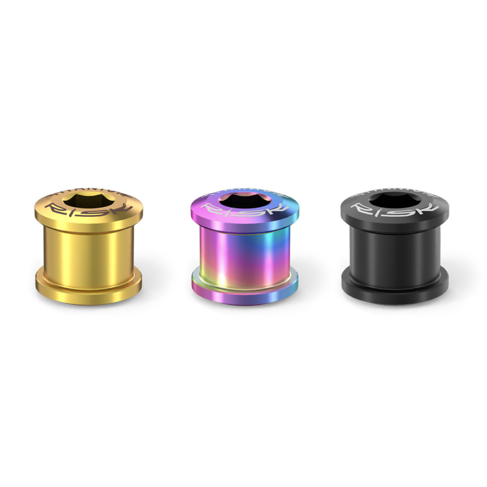 RISK 6.5mm Mountain Bike Titanium Alloy Single Chainring Bolts Screws for XT Chainring Fixing