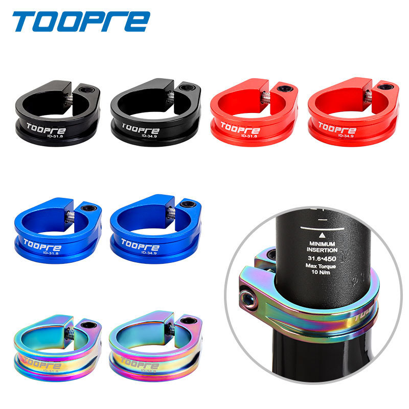 TOOPRE Mountain/Road Bike Seatpost Clamp Locking Ring Clamp 31.8/34.9mm