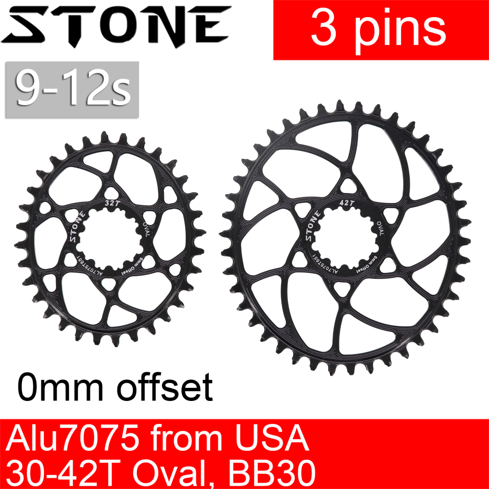 Stone Oval Chainring 3 pins GXP BB30 0mm Offset XX1 Eagle X01 X7 X0 X9 S1400 30T 32 34 36 40 42T Bike Direct Mount Chainwheel for Sram