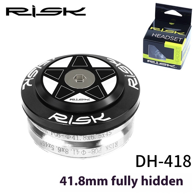 RISK Road/Fixed Gear 41/41.8/42mm Straight Tube Headset Internal Fully Hidden Bearings for 28.6mm Frame Fork