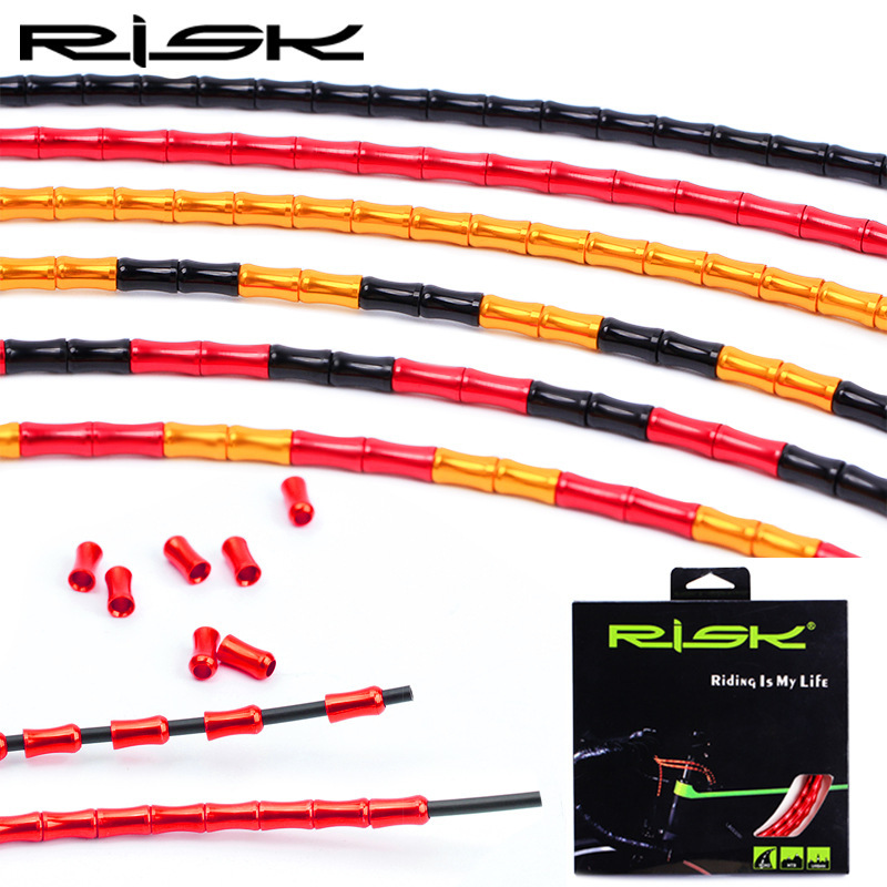 RISK Bicycle Aluminum Alloy Cable Housing Set Bamboo Segment Design for Mountain and Road Bike Shift and Brake Cables