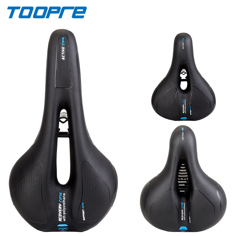 TOOPRE Bicycle Saddle Ultra Soft Seat Cushion Mountain Bike Saddle Comfortable Thickened Shock-absorbing Reflective Seat