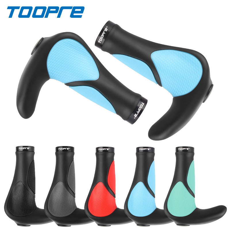 TOOPRE Lock-On Non-Slip Bicycle Grips Rubber Bullhorn Handlebar Grips for Mountain Bikes