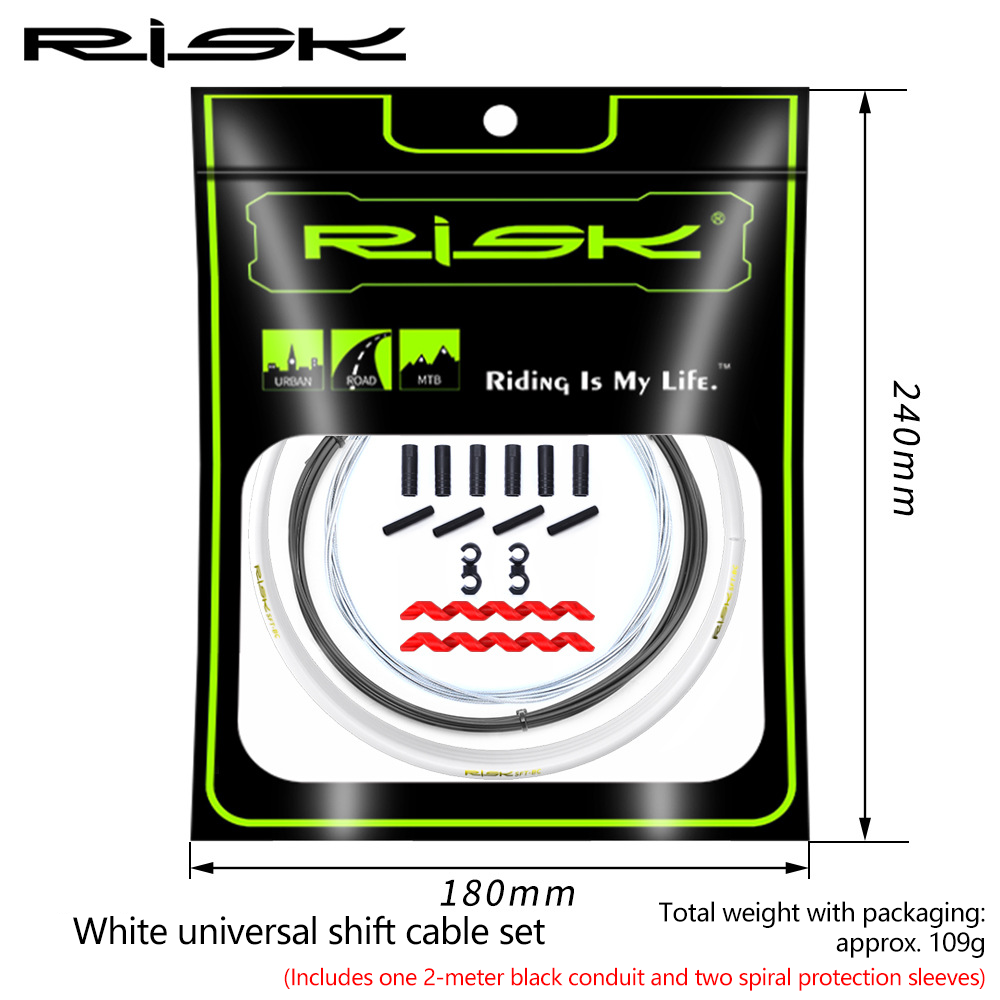 RISK Bicycle Cable Housing Kit - Includes Gear and Brake Inner Cable Cores Suitable for Mountain and Road Bikes