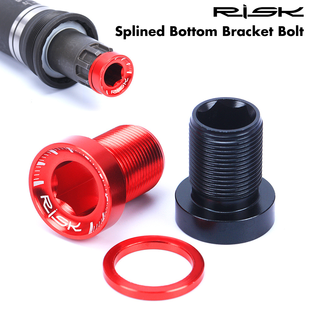 RISK Mountain Bike Spline Bottom Bracket Crank BB Screw Colorful Aluminum Alloy Hollow Non-waterproof Chainring Fixation