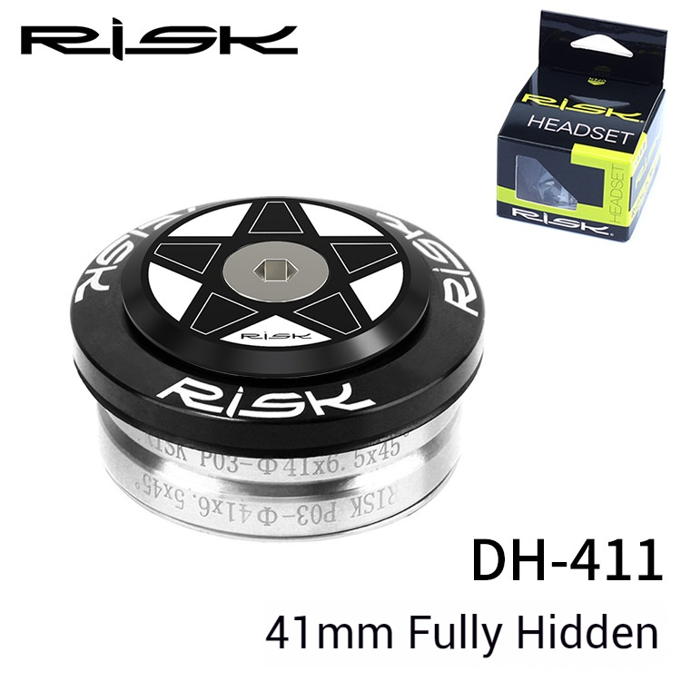 RISK Road/Fixed Gear 41/41.8/42mm Straight Tube Headset Internal Fully Hidden Bearings for 28.6mm Frame Fork