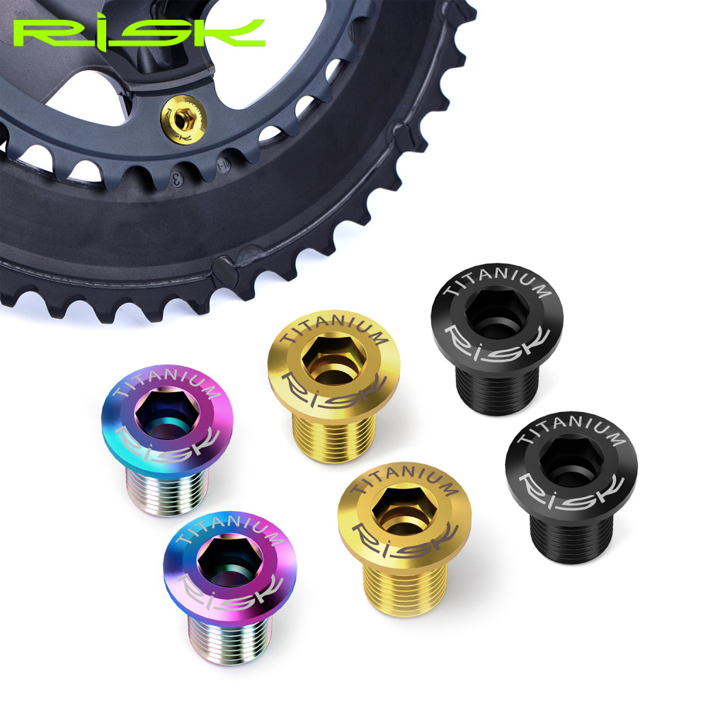 RISK road bike titanium alloy chainring bolts kit for 5800, UT6800, R8000, DA9000, R9100.
