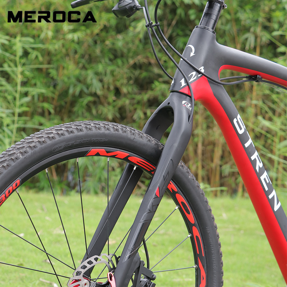MEROCA Mountain Bike Internal Cable Routing Rigid Fork Disc Brake Front Fork 26/27.5/29 Inches Quick Release/Thru-Axle Fork