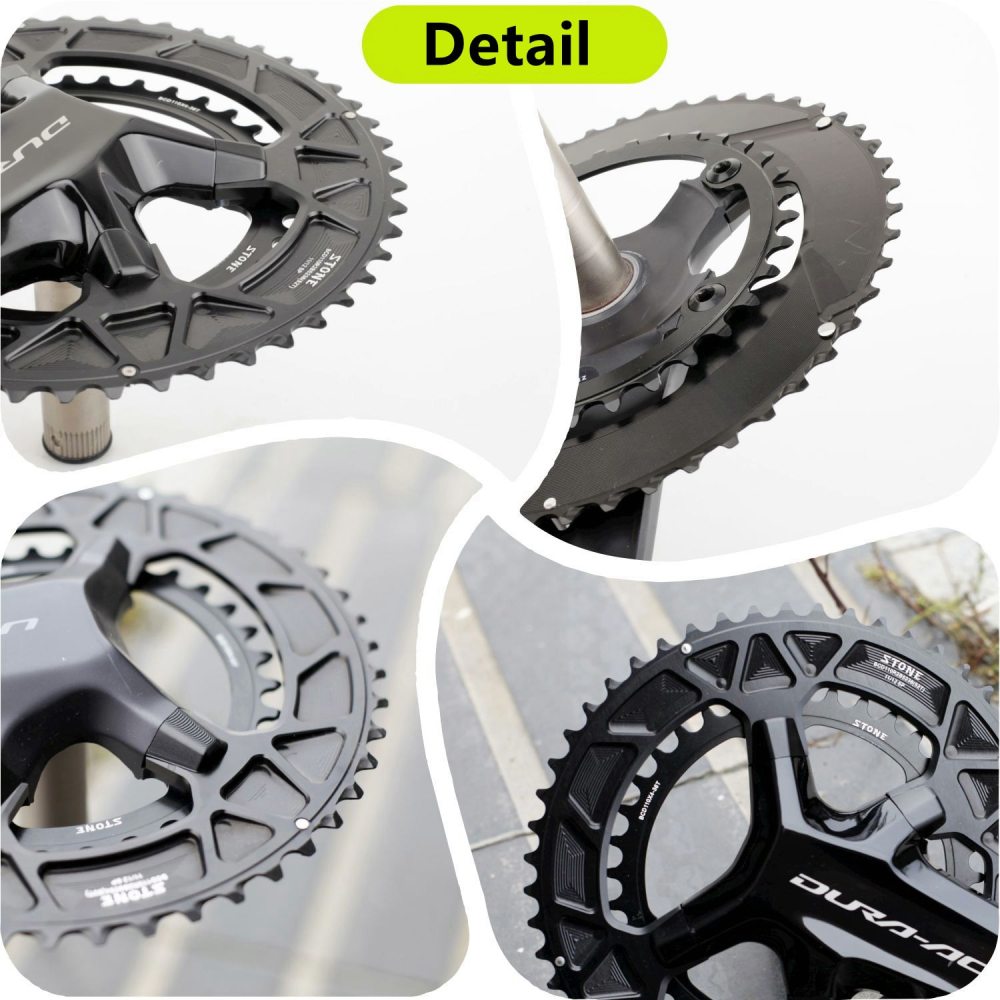 Stone 110bcd Round Double Chainring for Shimano 105 R7100 UT R8100 DA R9200 Di2 Road Bike 58 55 52 36T 53 39 54 40 50 34 48 46