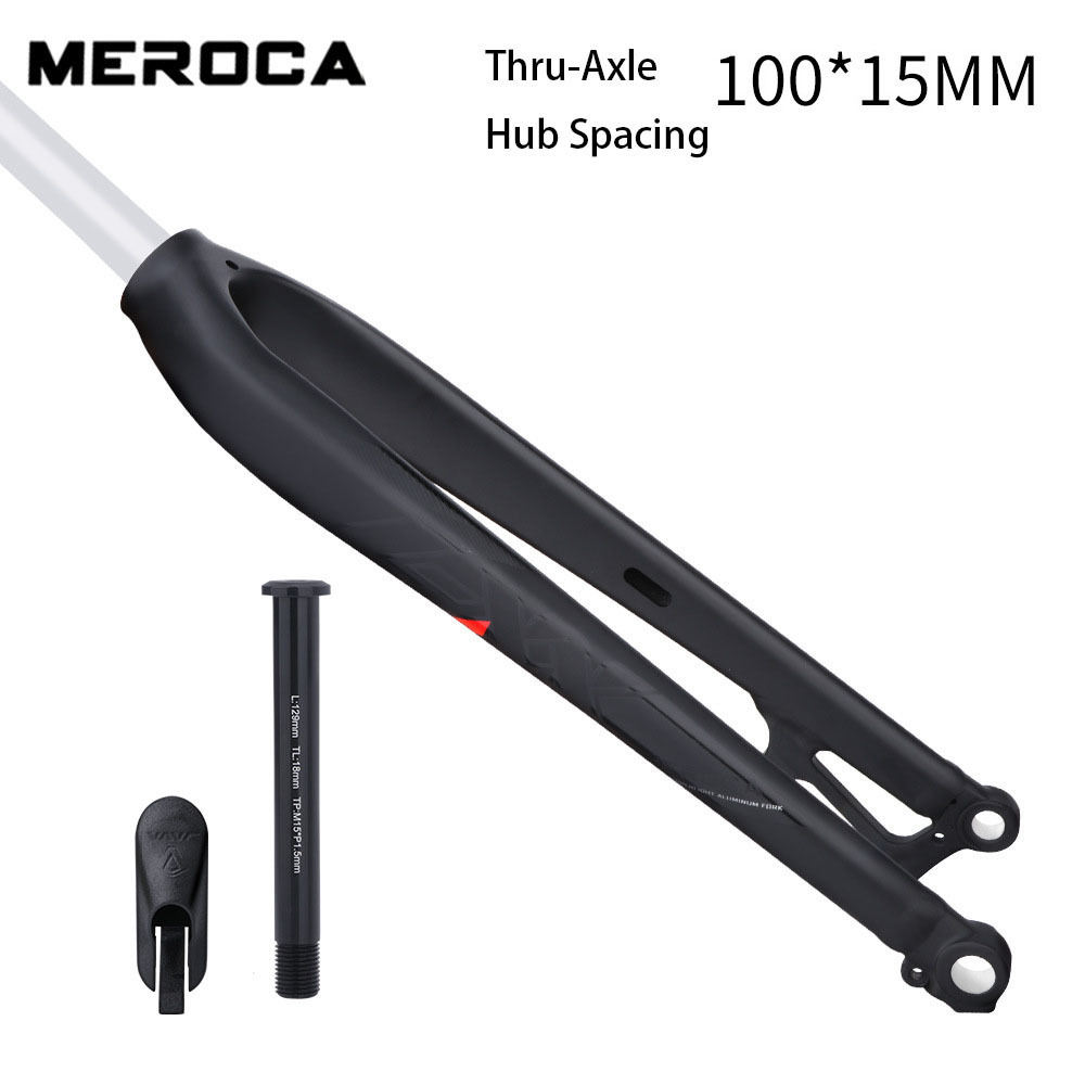 MEROCA Mountain Bike Internal Cable Routing Rigid Fork Disc Brake Front Fork 26/27.5/29 Inches Quick Release/Thru-Axle Fork