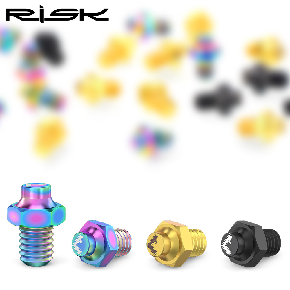 RISK Mountain Bike XC Cross-Country Titanium Alloy Pedal Pins Hexagonal Anti-Slip Pins Boxed