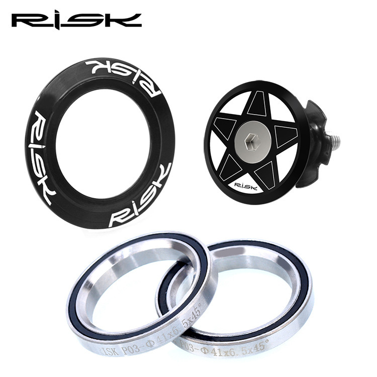 RISK Road/Fixed Gear 41/41.8/42mm Straight Tube Headset Internal Fully Hidden Bearings for 28.6mm Frame Fork