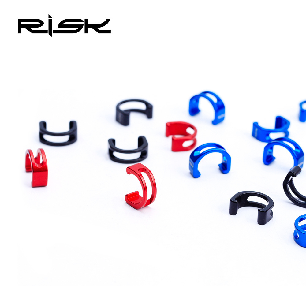 RISK Cable Clips for Oil Tubes Aluminum Alloy Overline Clips U-shaped Fixing Clips for Mountain Bike Derailleur Brakes