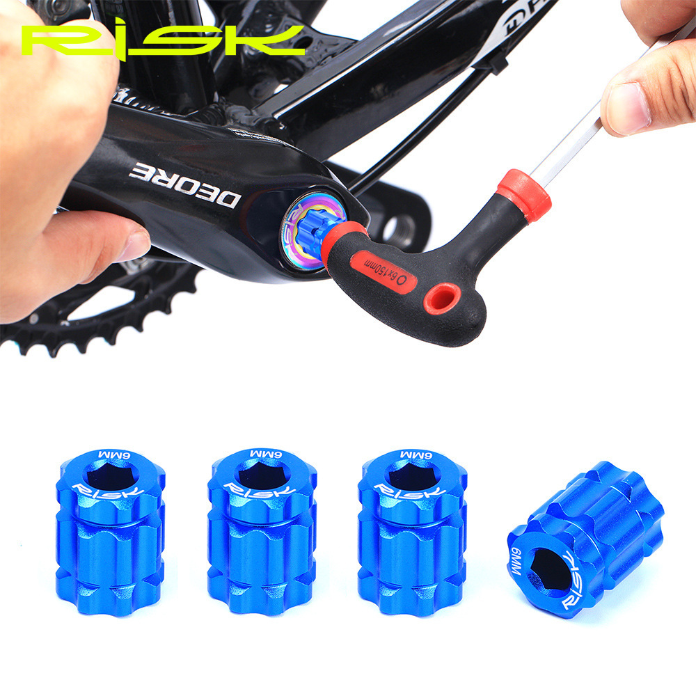 RISK Mountain Bike Hollow Bottom Bracket Integrated Crankset Installation and Removal Plum Blossom Screw Wrench Crank Cover Tool