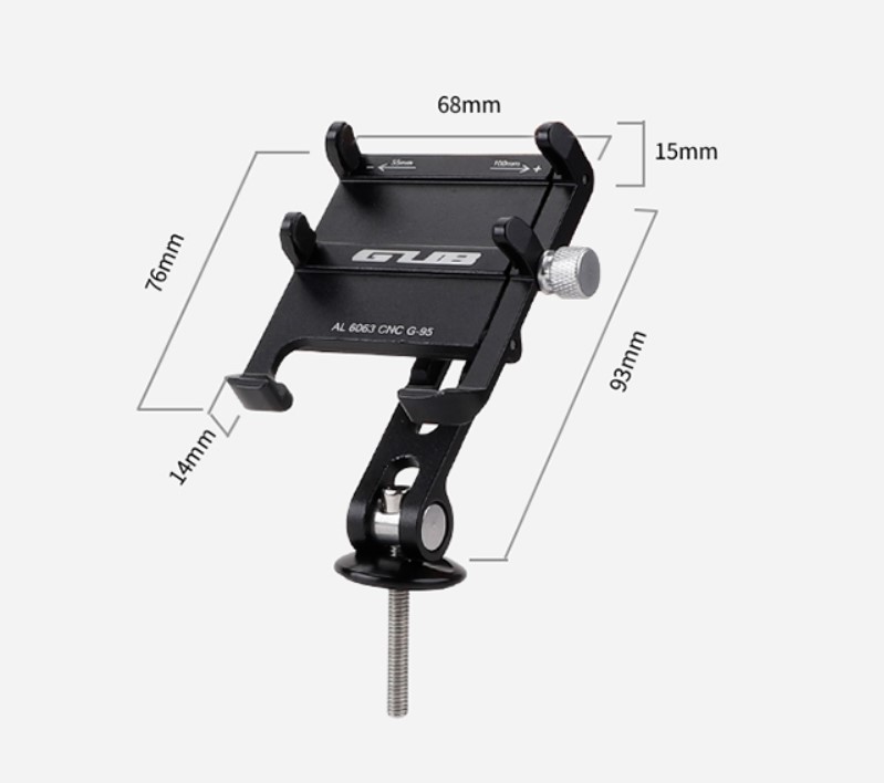 GUB G-95 Rotatable Mountain Bike Steering Head Tube Stem Mount Mobile Phone Holder MTB Road Fork Cellphone Clip Stand