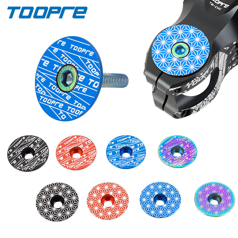 TOOPRE Mountain Bike Stem Cap Road Bike Fork Headset Colorful Cap with Screw
