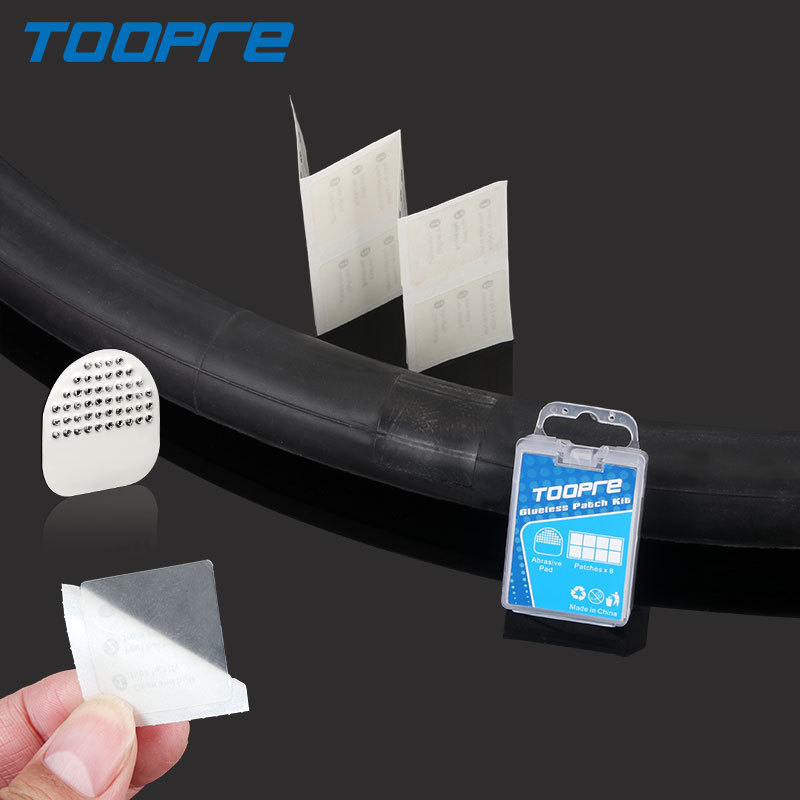 TOOPRE Bicycle Transparent Adhesive-Free Patch Kit Mountain Bike Tire Patch Film 8-Piece Quick Repair Tool Set One Box/8 Pieces