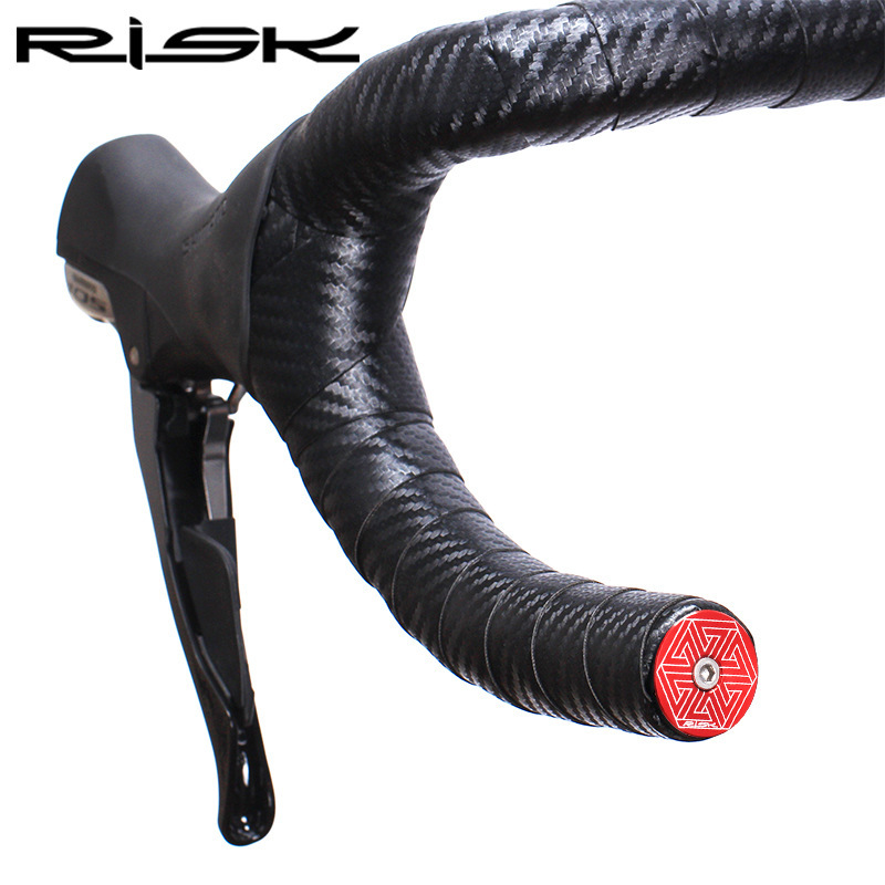RISK Mountain/Road Bike Handlebar End Plugs Aluminum Alloy Expansion Locking Bar End Caps with Handlebar Tape and Plug Cover