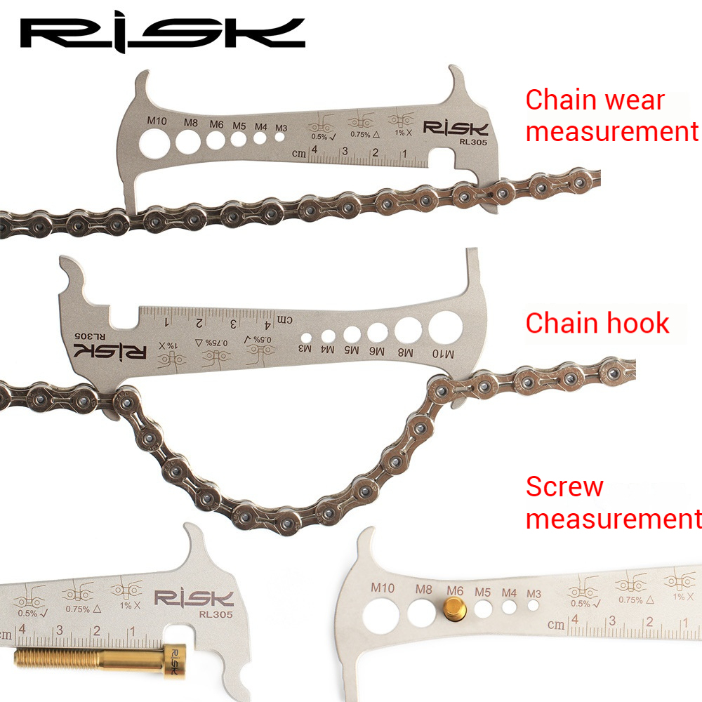 RISK Mountain Bike Chain Measuring Tool Chain Gauge Caliper Bicycle Chain Wear Inspection Tool