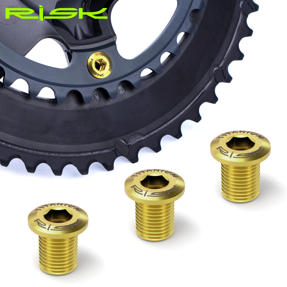 RISK road bike titanium alloy chainring bolts kit for 5800, UT6800, R8000, DA9000, R9100.