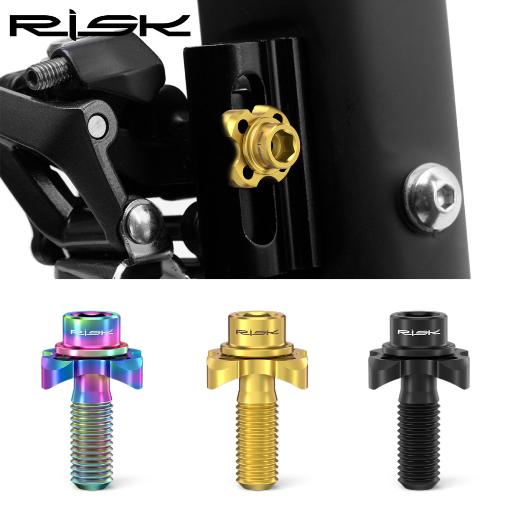 RISK Road Front Derailleur Fixing Screw Spacer Folding Bike Titanium Alloy Curved Half-Moon Washer Semi-Arc Pad